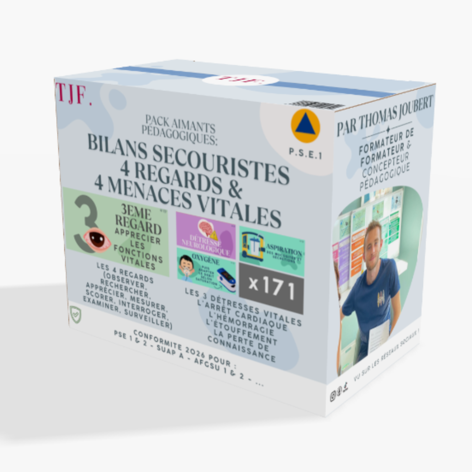 Bilans Secouristes 4 : 171 Aimants ludopédagogiques - Pack 5-en-1 4 regards & 4 menaces vitales